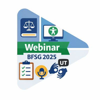 Grafik Webinar-Reihe BFSG 2025